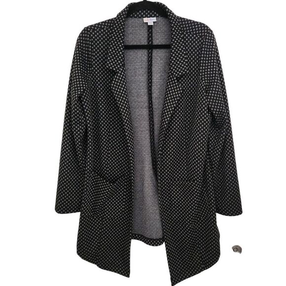 LuLaRoe Gwen Jacket Blazer Open Front Double Front Pockets Patterened Size Small - Picture 1 of 7